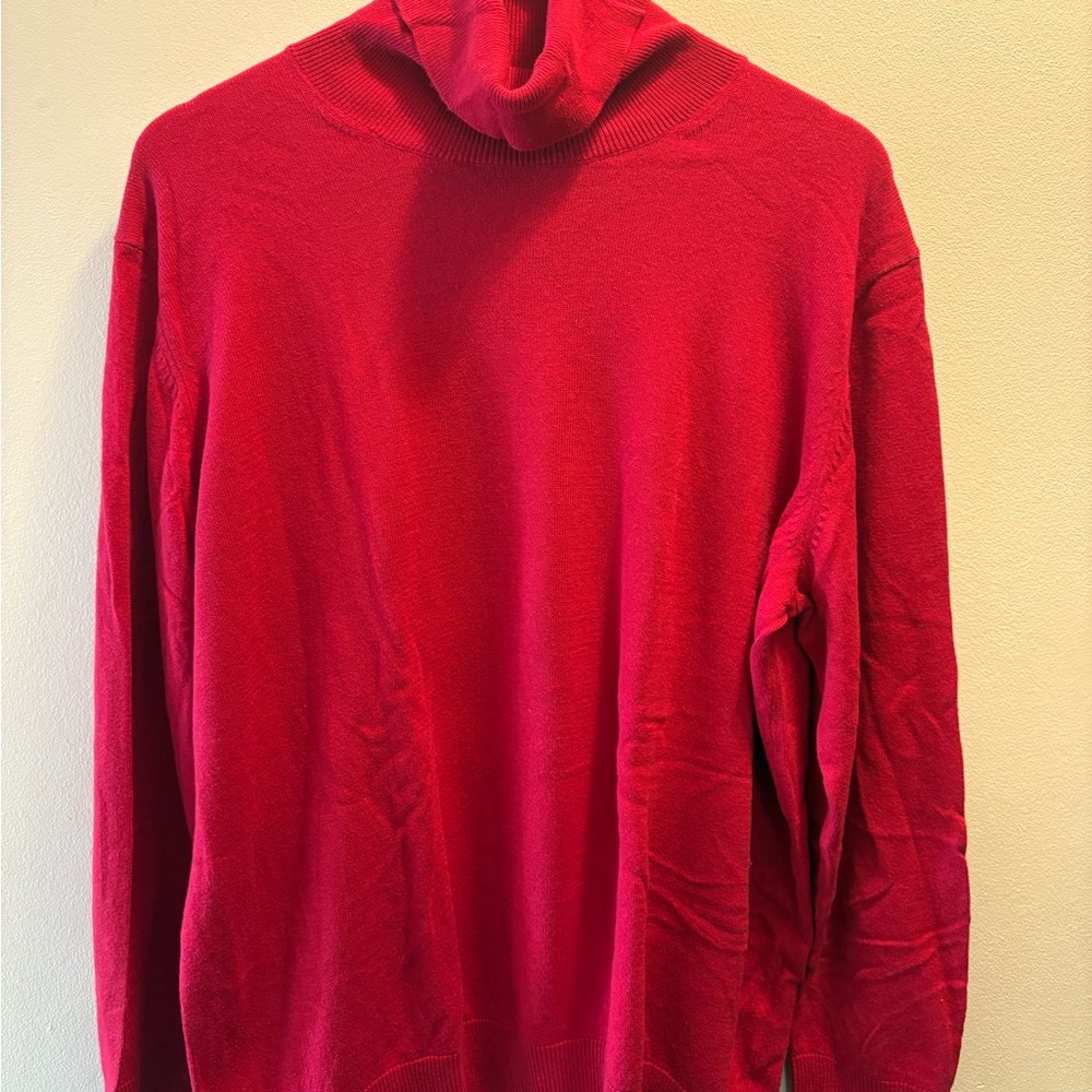 Joe Fresh Red Turtleneck Sweater Soft Knit Classic Fit
